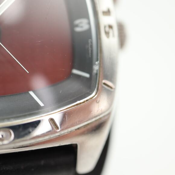 Fossil Kaleido Mens Red Orange Color Change 41mm Watch Black Leather New Battery - Picture 10 of 16